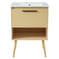 thumbnail image 1 of Resenkos Storage Cabinet,Kitchen,Pantry Cabinet,24" Bathroom Vanity with Sink Combo, Multi-functional Bathroom Cabinet with Drawer,Natural, 1 of 12
