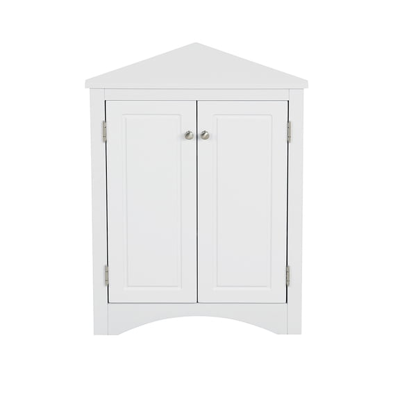 Resenkos Storage Cabinet,Kitchen,Pantry Cabinet,White Triangle Bathroom Storage Cabinet with Adjustable Shelves, Freestanding Floor Cabinet