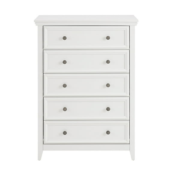 Resenkos Storage Dresser,Chest of Drawers,Modern 5 Drawers Dresser 5 Drawers Cabinet,Chest of Drawers Closet Organizers, WHITE
