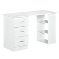 thumbnail image 1 of Resenkos Study Writing Desk, Computer Desk,47" Modern Computer Desk,Writing Table Workstation with 3 Drawer and Storage Shelf - White, 1 of 1