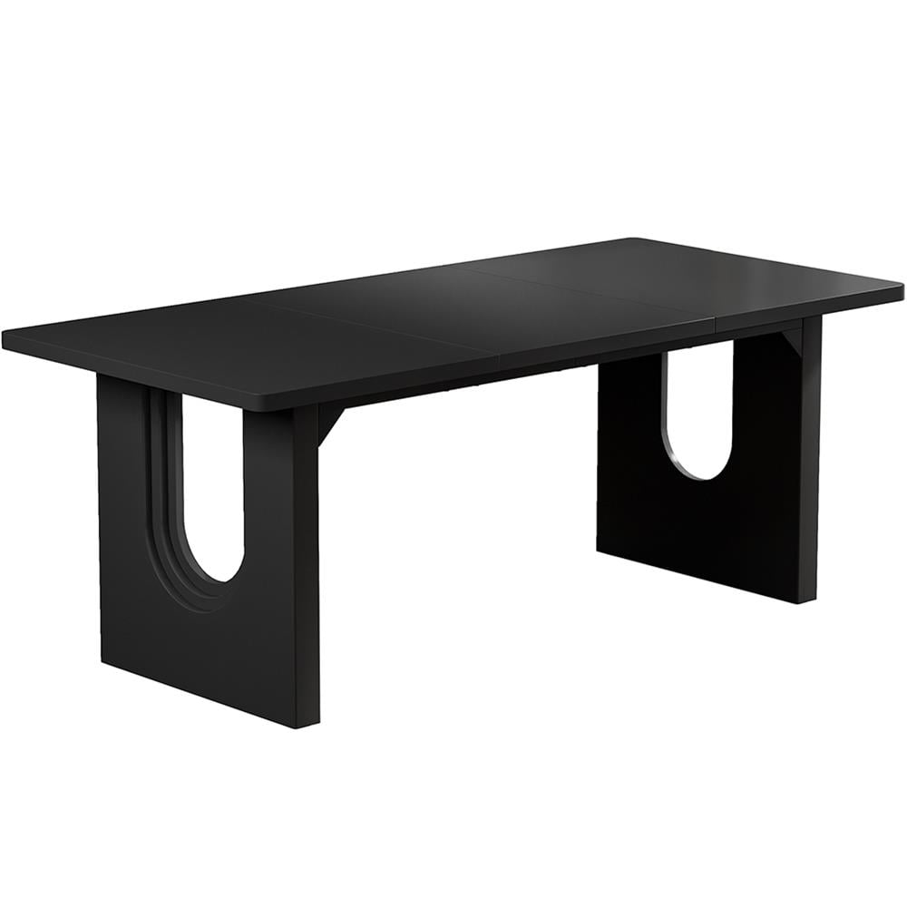 Resenkos Study Writing Desk, Computer Desk,71" Executive Desk, Modern Computer Desk with Wood Double Pedestal Base,Black