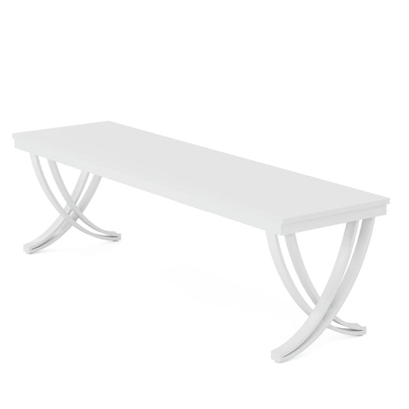Resenkos Study Writing Desk, Computer Desk,78.74" Two Person Desk Industrial Double Computer Desk with Metal Frame,White