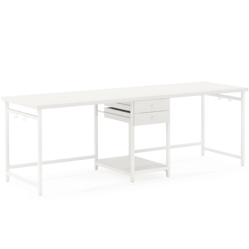 Resenkos Study Writing Desk, Computer Desk,Industrial Two Person Desk, 78" Double Computer Desk with Drawers,White