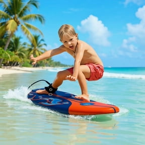 Resenkos Surfboard,Stand up Paddle Board, 6 feet Surfboard with 3 Detachable Fins-Red