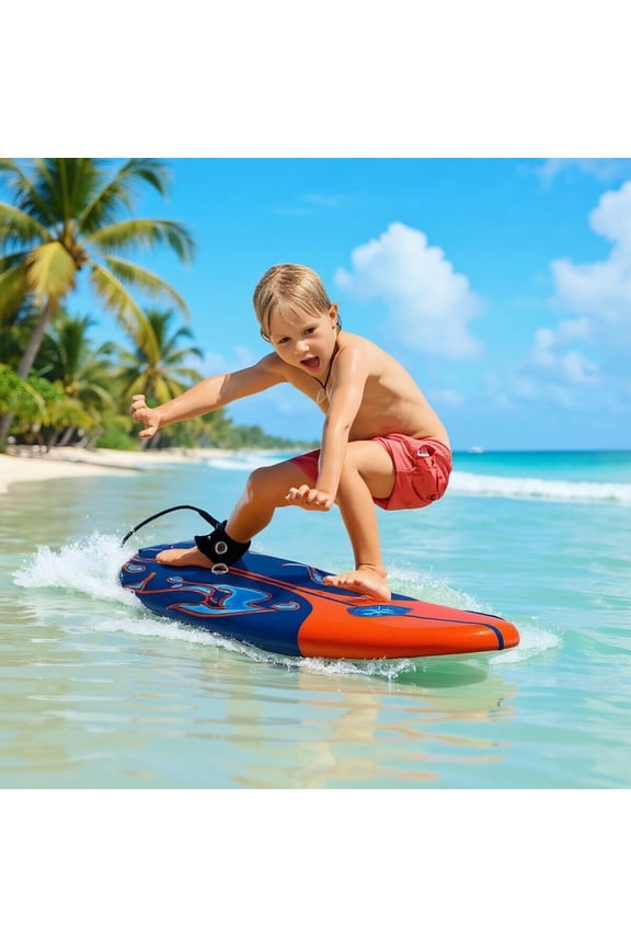 Resenkos Surfboard,Stand up Paddle Board, 6 feet Surfboard with 3 Detachable Fins-Red