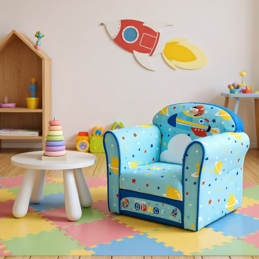 Resenkos Toddlers Sofa Chair with Velvet Fabric Cover High Density Sponge Filling, Kids Chairs for Kids