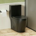 thumbnail image 1 of Resenkos Toilet, Tall Toilet,One Piece Toilet 1.1/1.60 GPF, Siphonic Dual Flush 4/6Lpf, 1000 Gram Map Flushing Score Toilet, Matte Black, 1 of 15