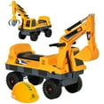 thumbnail image 1 of Resenkos Toy Car,No Power 2 in 1 Ride On Excavator with Helmet and Claw, Construction Truck Set, Yellow, 1 of 7