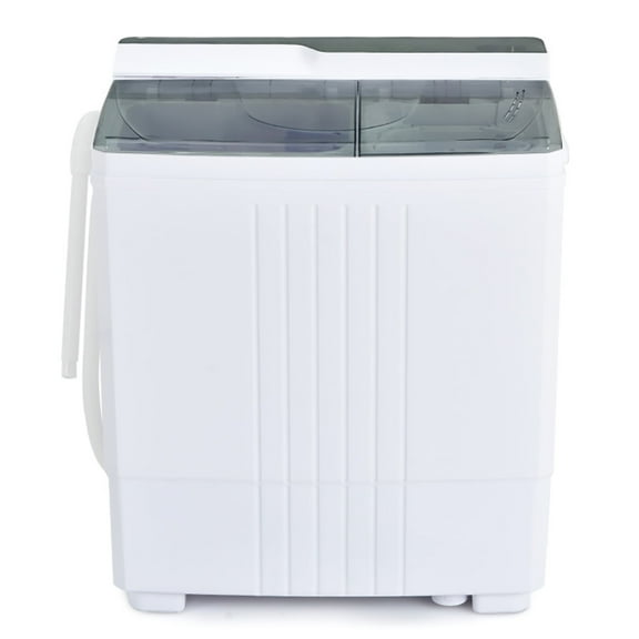 Resenkos Twin Tub Portable Washing Machine with Timer Control and Drain Pump for Apartment-Gray, Portable Washing Machine for RV, Apartments and Dorms