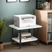 Resenkos Under Desk Printer Stand with 360  Swivel Casters-White