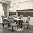 thumbnail image 1 of Resenkos Upholstered Tufted Back Dining Chairs Set of 2 with Solid Wood Legs, Gray, 1 of 8