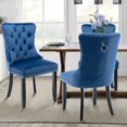 thumbnail image 1 of Resenkos Upholstered Tufted Dining Chairs Set of 2 with Nail Head Decor, Blue Velvet Fabric, 1 of 10