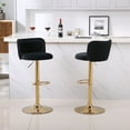 thumbnail image 1 of Resenkos Velvet Bar Stools Set of 2 with Footrest, Counter Stools for Bar Bistro Dining Room Kitchen, Black, 1 of 9