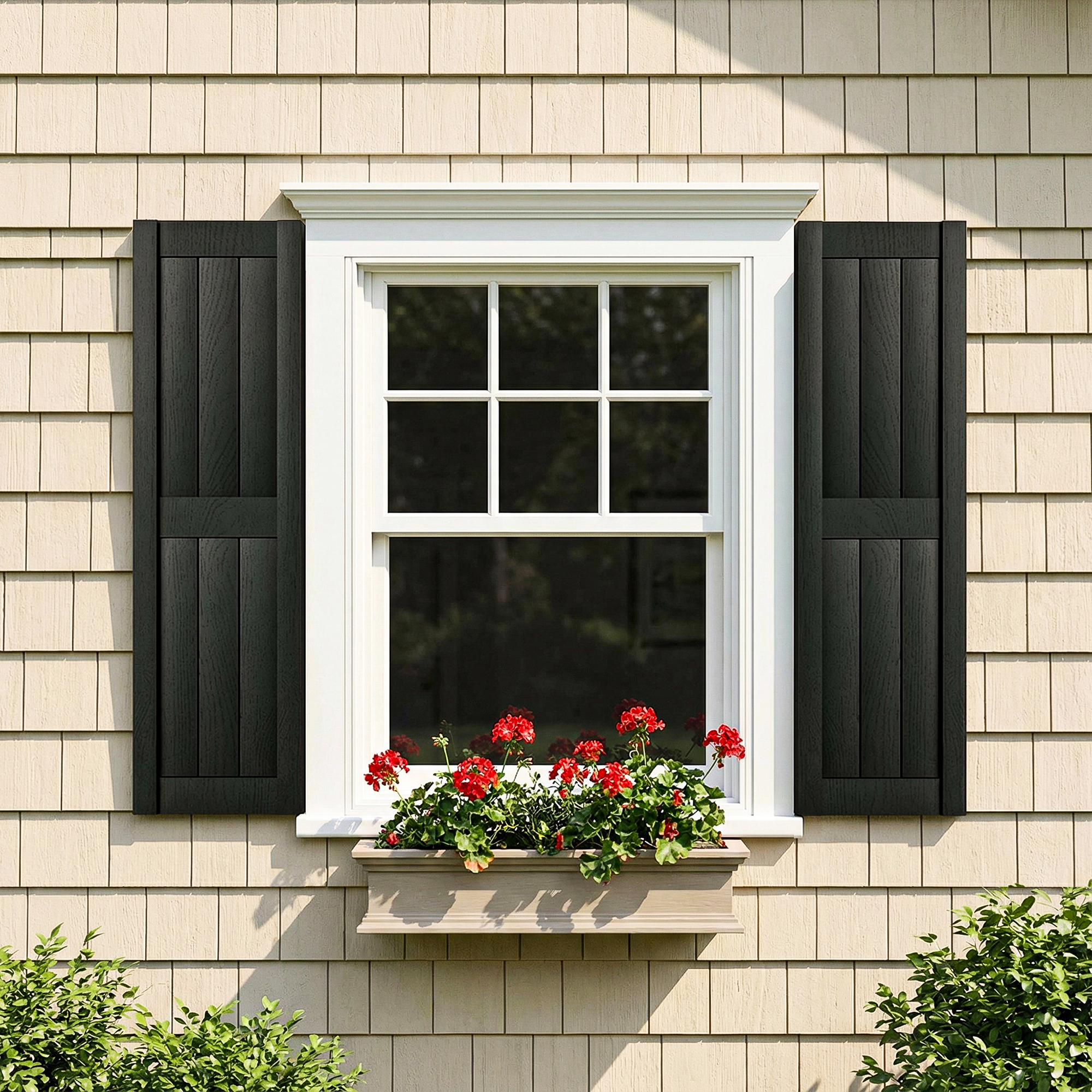 Instant Shutter Resenkos Vertical Grain Faux Shutters, Weatherproof Elegance for ...