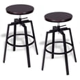 thumbnail image 1 of Resenkos Vintage Bar Stools Set of 2 with Footrest, Counter Stools for Bar Bistro Dining Room Kitchen, Brown, 1 of 7