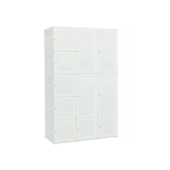 Resenkos Wardrobe Closet Cabinet, Clothes Storage Armoire Wardrobe,Foldable Armoire Wardrobe Closet with 10 Cubes