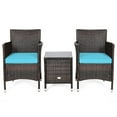thumbnail image 1 of Resenkos Wicker Patio Conversation Furniture Set with Removable Cushions and Table for Yard Bistro Porch Balcony, 1 of 6