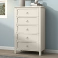 thumbnail image 1 of Resenkos Wooden 5 Drawers Chest with Silver Metal Handles for Bedroom Milky White, 1 of 6
