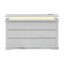 Resenkos Wooden Console Table with LED Light, Entryway Table, Storage Table, Modern Style, White