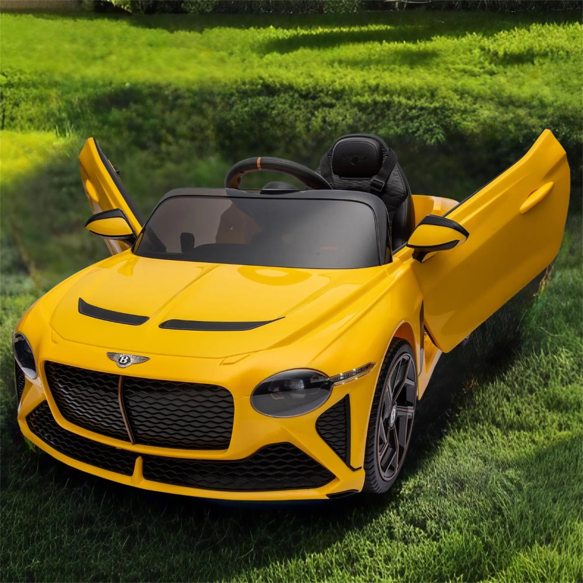 Resenkos Yellow Kids Ride On Car 12V Electric Vehicle Ride on Toys with Parental Remote
