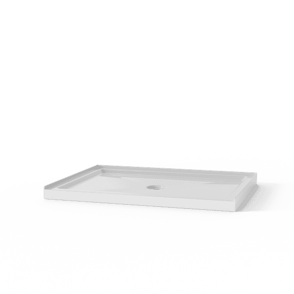 Resenkos32"x48" Shower Base 3.5" Height Anti-Slip Acrylic Center Drain Single Threshold Shower Base, Acrylic And ABS, White