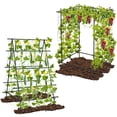 thumbnail image 1 of ResenkosA-Frame Garden Cucumber Trellis with Netting for Climbing Plants Outdoor-Black, 1 of 8