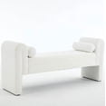 thumbnail image 1 of Resenkose 60 Inch Oversized Two-Seater Bench, Extra Long Comfortable Statement Bench for Entryway, Mudroom, Living Space, White, 1 of 6