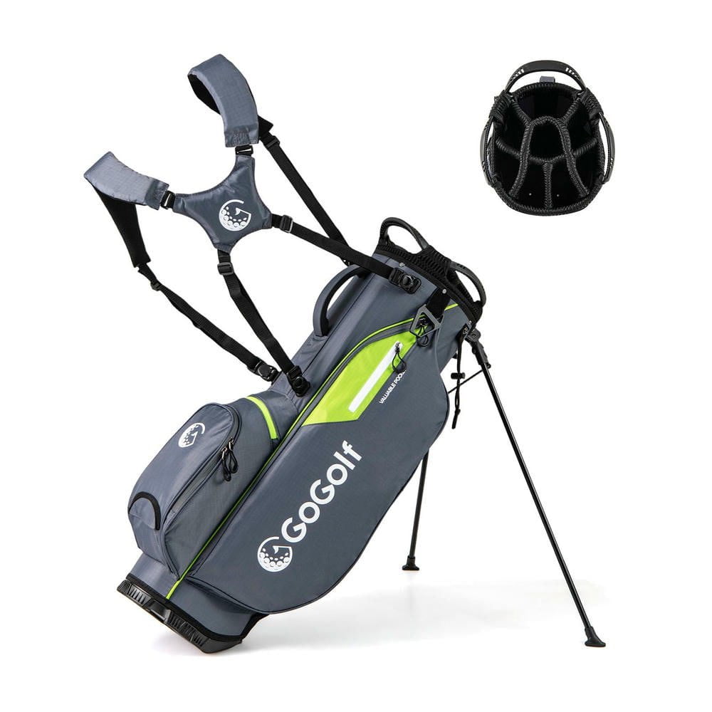 Resenkosee Lightweight Golf Stand Bag, Functional Golf Bag with 8-Way Divider and 5 Spacious Pockets for Organized Club Storage - Gray