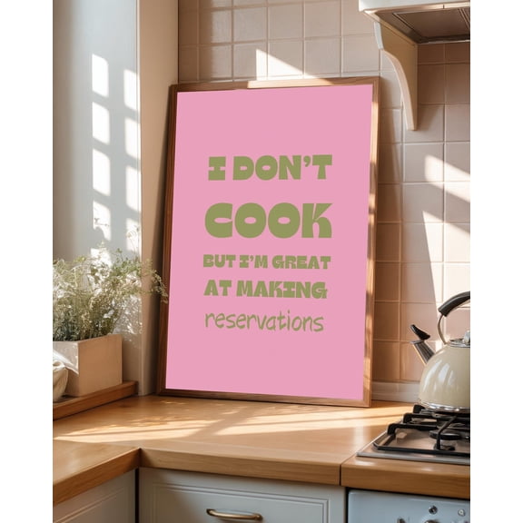 Reservations Quote Retro Kitchen Wall Poster Unframed Paper Print