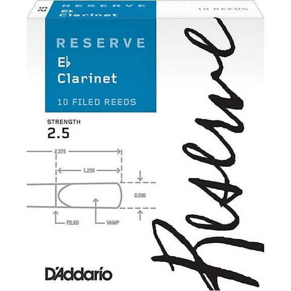 Reserve Eb Clarinet Reeds - Box of 10 - Strength 2.5
