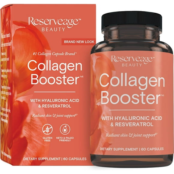 Reserveage Beauty, Collagen Booster, Collagen Supplement for Skin Care and Joint Health, Supports Healthy Collagen Production for Men & Women, 60 Capsules (30 Servings)