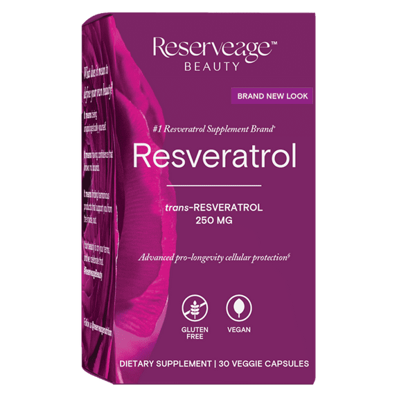 Reserveage Beauty Resveratrol Veggie Capsules, 250 mg, 30 CT
