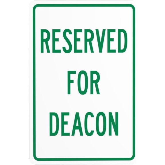 Reserved For Deacon Warning Sign, Security Safety Metal Signs, Vintage Caution Poster Wall Decor for Business Office Home Street Road Use 8 x 12 Inch