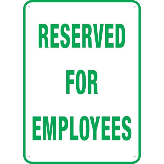 Reserved For Employees Sign For House 12" X 8" Yard Sign, Premium Aluminum, Sun-Proof, Rust-Free