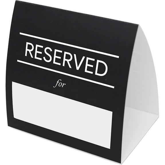 Reserved For Table Signs 20 Pack | Table Tent Place Cards for Weddings, Restaurants, Events