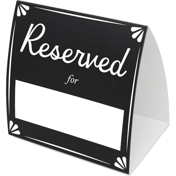 Reserved For Table Signs 20 Pack | Table Tent Place Cards for Weddings, Restaurants, Events