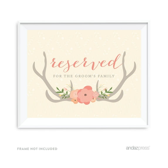 Reserved For The Groom's Family Woodland Deer Wedding Party Signs