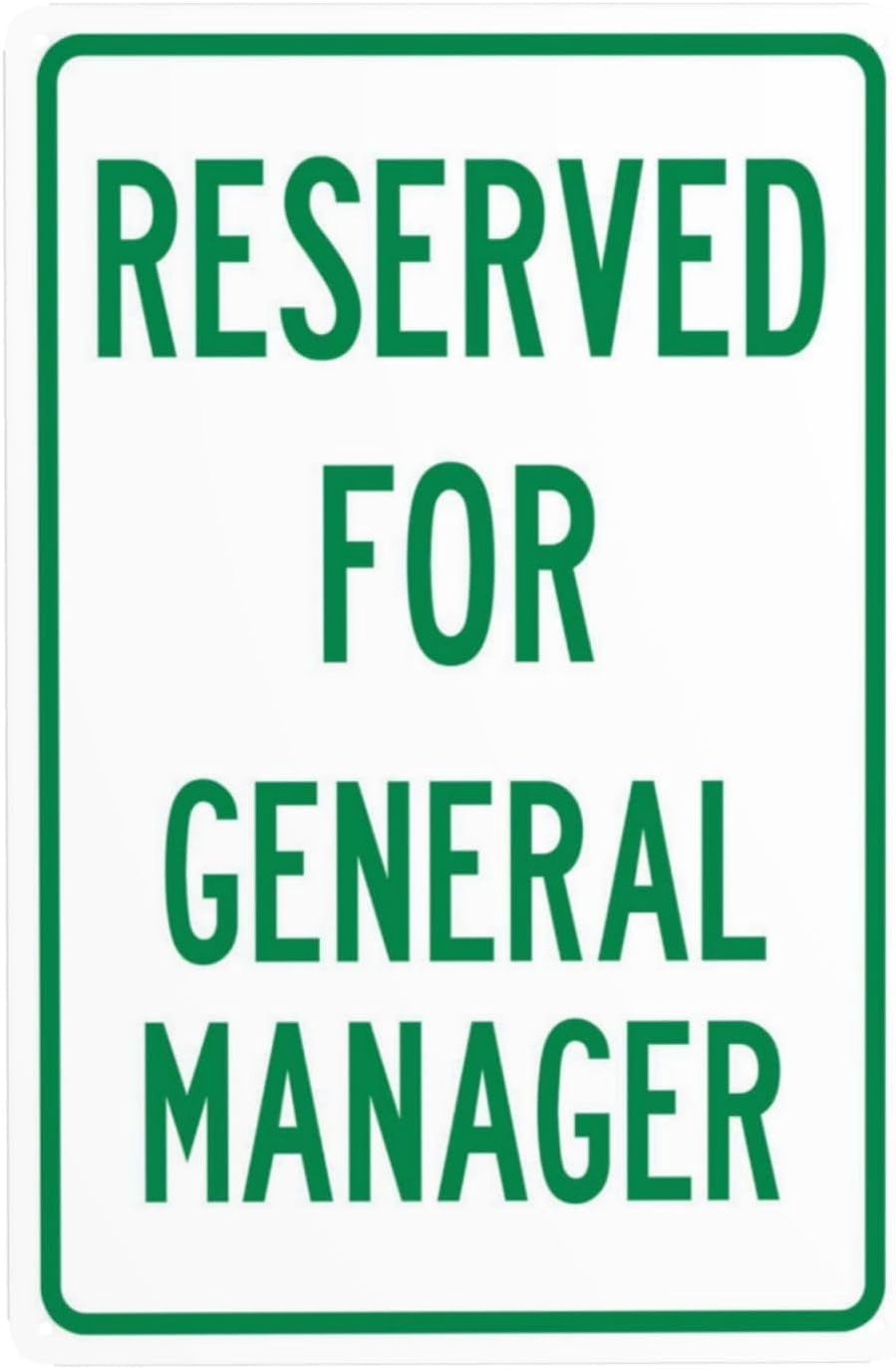 General Use Sign Reserved For General Manager Warning Sign, Security Safety Metal Signs ...