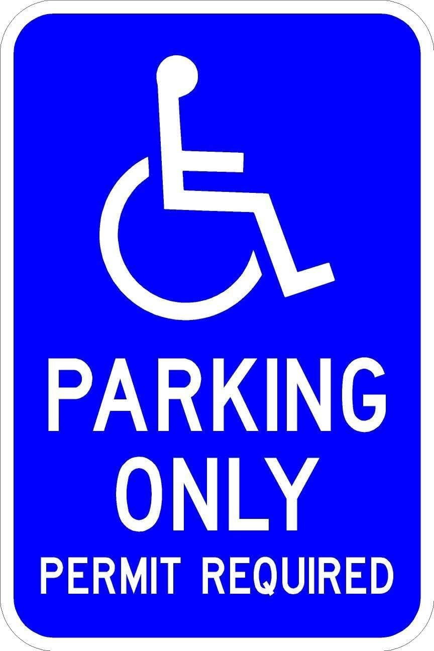 Reserved Handicap Parking Sign - State Permit Required Sign 12 x 18 ...