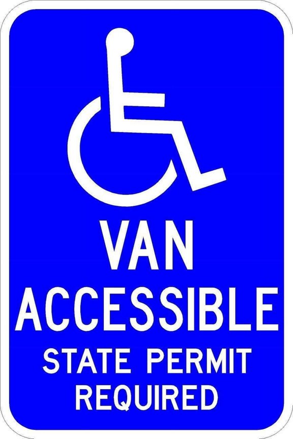 Reserved Handicap Parking Sign - State Permit Required Sign 12 x 18 - Heavy-Duty ADA Compliant Parking Lot Signage - A Genuine Sign Backed by a 10-Year 3M Warranty.