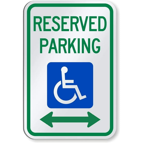 Reserved Handicap Parking Sign - State Permit Required Sign 12 x 18 - Heavy-Duty ADA Compliant Parking Lot Signage - A Genuine Sign Backed by a 10-Year 3M Warranty.