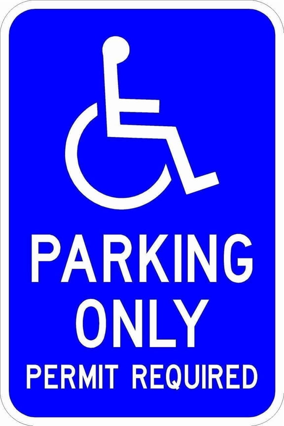 Reserved Handicap Parking Sign - State Permit Required Sign 12 x 18 - Heavy-Duty ADA Compliant Parking Lot Signage - A Genuine Sign Backed by a 10-Year 3M Warranty.