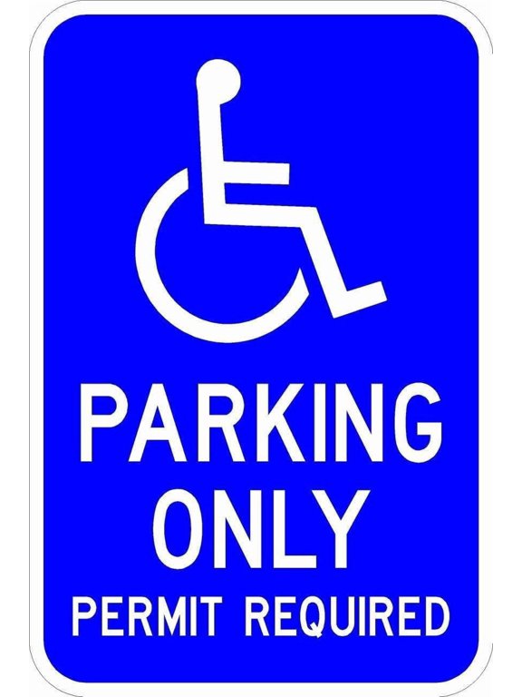Reserved Handicap Parking Sign - State Permit Required Sign 12 x 18 - Heavy-Duty ADA Compliant Parking Lot Signage - A Genuine Sign Backed by a 10-Year 3M Warranty.