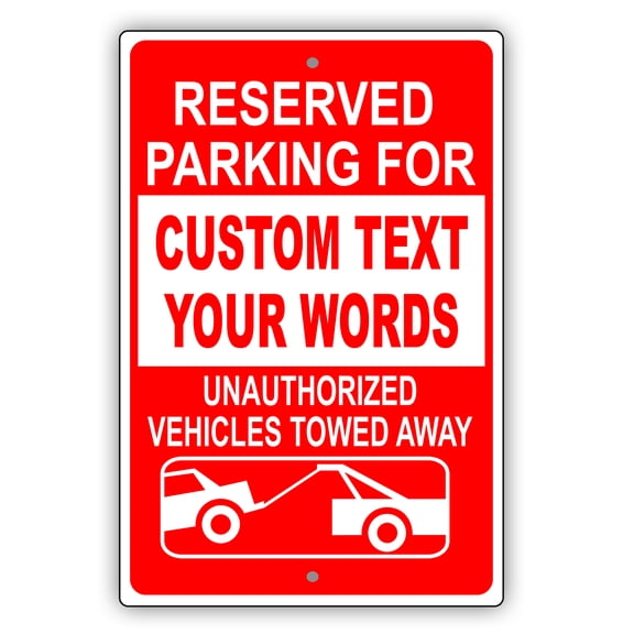 Reserved Parking For Custom Novelty Display Outdoor Indoor Unique Aluminum Metal Sign 8"x12"