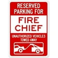 thumbnail image 1 of Reserved Parking For Fire Chief Sign,Parking Safety Signs Metal Tin Sign 8x12 Inch Clear Warning for Home & Busines, 1 of 4
