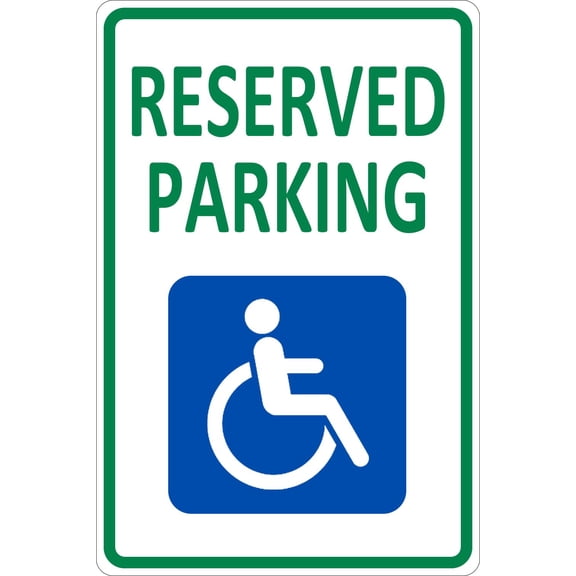 Reserved Parking Metal Sign, Handicap Parking Tin Sign, with Picture of Wheelchair Sign, Engineer Grade Reflective Sheeting Rust Free (Aluminum) Size: 8 x 12 inch