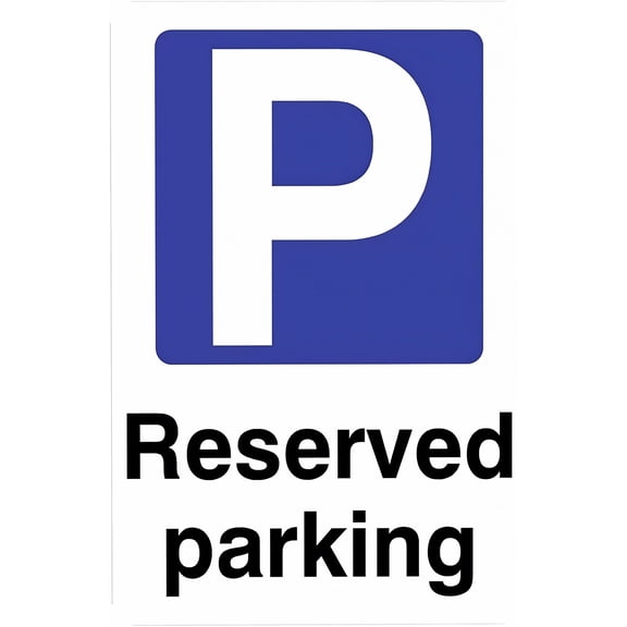 Reserved Parking P Sign 8"x12" - Tin Metal Wall Decor for Office Parking, Business Lot, Home Driveway, Farm Bar Coffee Shop Club Parking Permits
