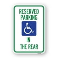 thumbnail image 1 of Reserved Parking in the Rear (With Graphic) | 18" X 24" Heavy-Gauge Aluminum Rust Proof Parking Sign | Protect Your Business & Municipality | Made in The USA, 1 of 4