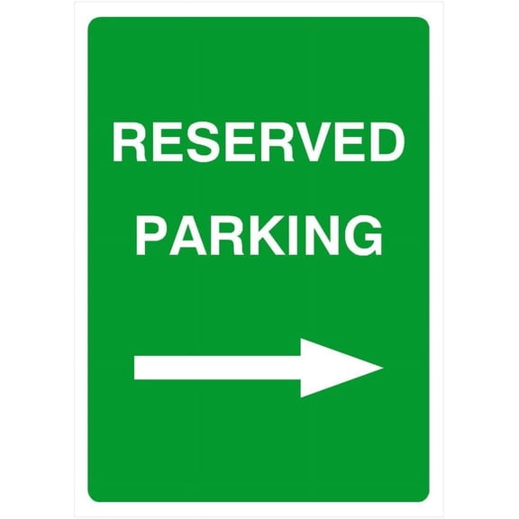 Reserved Parking Right Arrow Metal Tin Sign - 8x12 Inch - Caution Safety Warning Security Indoor & Outdoor Home Office Work