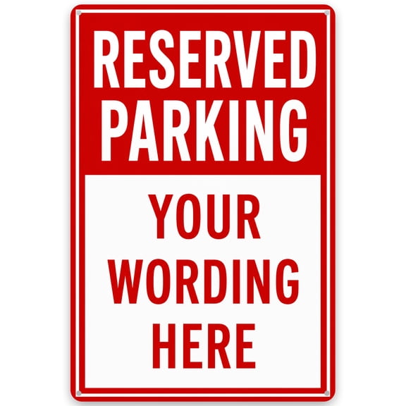 Reserved Parking Sign, Customizable Metal Wall Decor for Indoor/Outdoor Use, 8x12 Inch, Durable and Weather Resistant, Easy Hanging With Pre-Drilled Holes, Perfect Rustic Style Home Decor